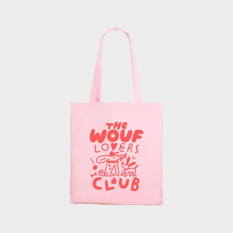 Tote bag rose en coton The wouf x Susie Hammer - the wouf lovers club