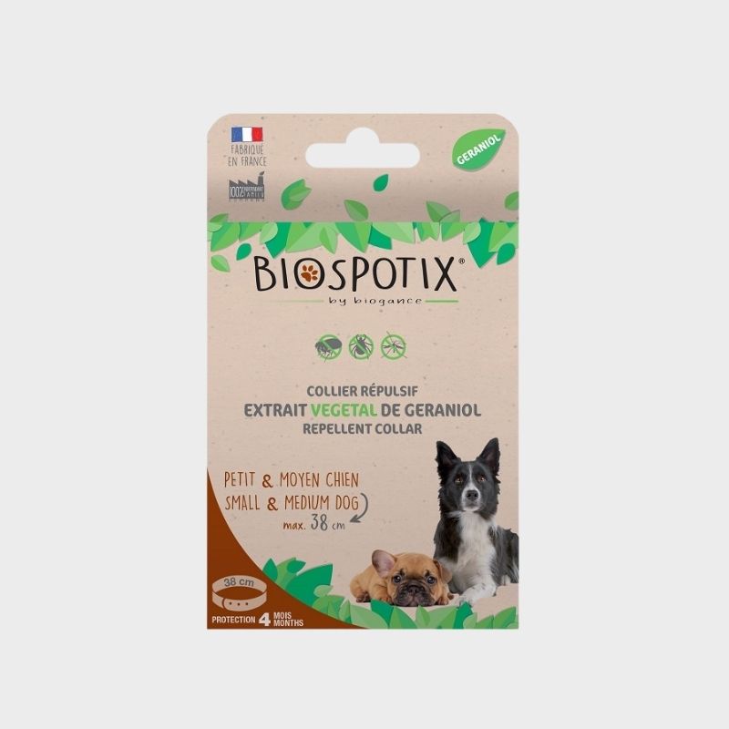 collier anti puce anti tique naturel pour petit chien Biospotix