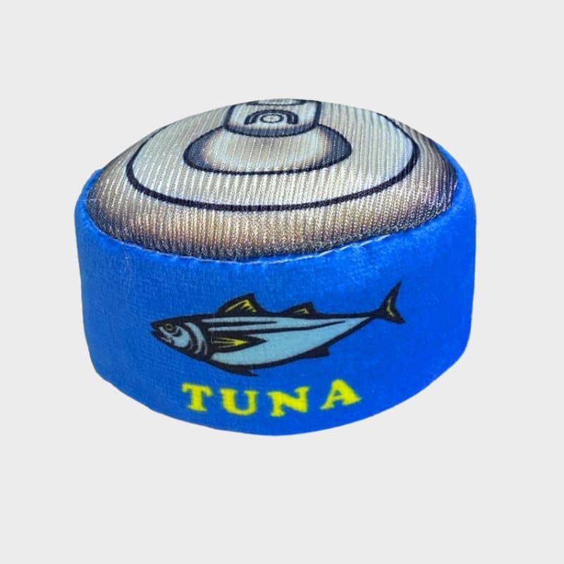  jouet pour chat Can-o Tuna 🐟 Kittybelles en forme de boîte de conserve au thon fourré à l'herbe à chat 