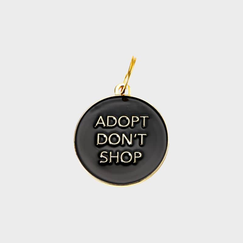 Médaille pour chien ronde Adopt don't shop