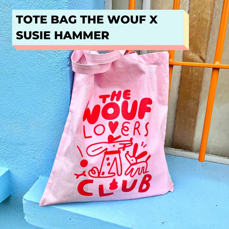 tote bag rose the wouf lovers club par Susie hammer et the wouf