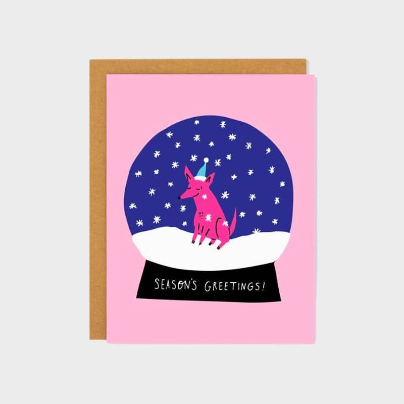 Carte de Noël motif chien Season's greetings