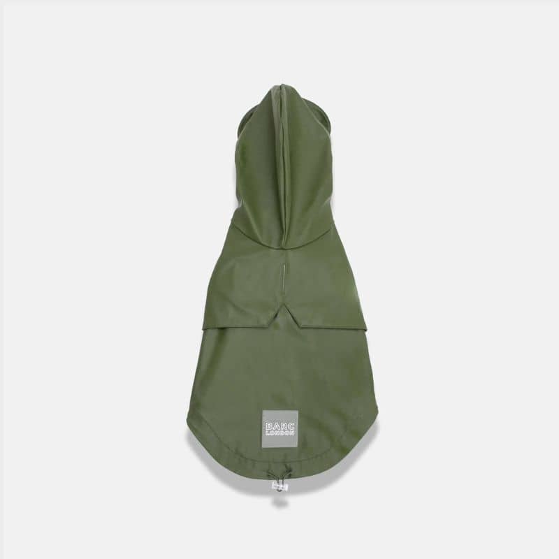 Ciré vert kaki pour chien pour protéger de la pluie 100% waterproof imperméable de Barc London