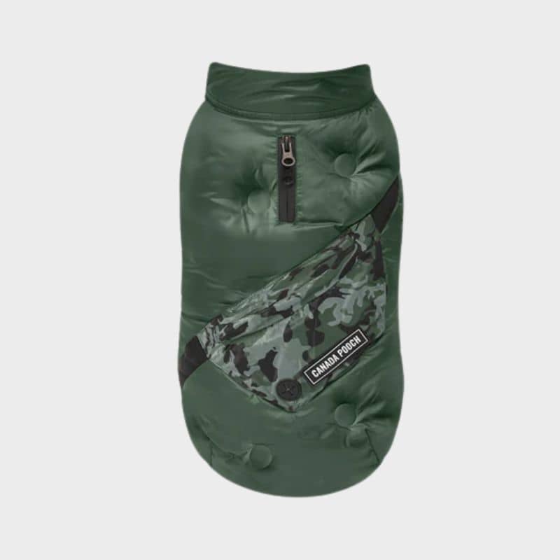 Doudoune pour chien imperméable kaki camouflage de Canada Pooch