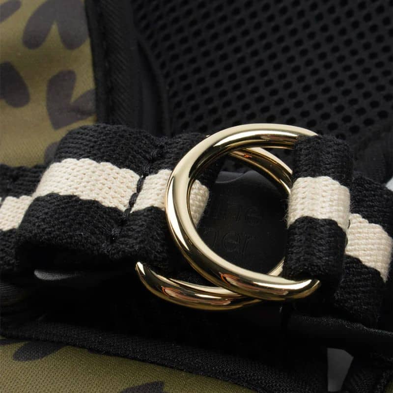 harnais veste pour chien facile à enfiler - motifs kaki léopard coeurs noirs Caroline Gardner
