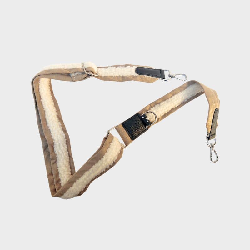 Anse aviator Cocopup London suédine et moumoute beige chic et classe balade