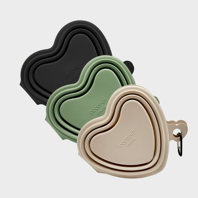 Gamelle pliable pour chien en forme de coeur de cocopup london