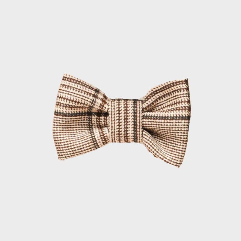 Noeud papillon pour chien de Cocopup London motif Pup plaid - carreaux beige et marron