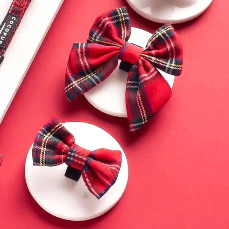 Noeud papillon pour chien rouge tartan pour noel ou 31