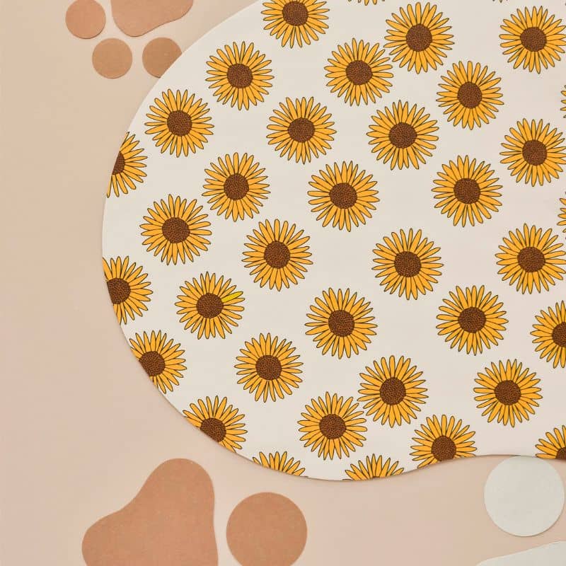 Tapis de gamelle pour chien tournesol sunflower de cocopup london