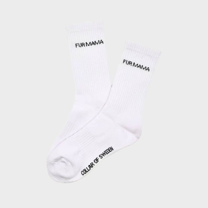 Chaussettes en coton blanc ultra tendance avec texte fur mama pour les dog mom et cat mom