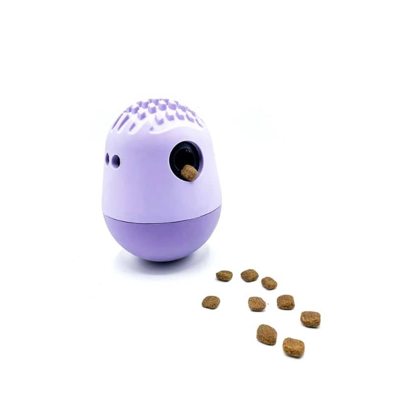 Come Here Buddy lavender lilas - jouet interactif et d'occupation pour chien qui distribue des friandises ou des croquettes avec la possibilité d'y tartiner du peanut butter 