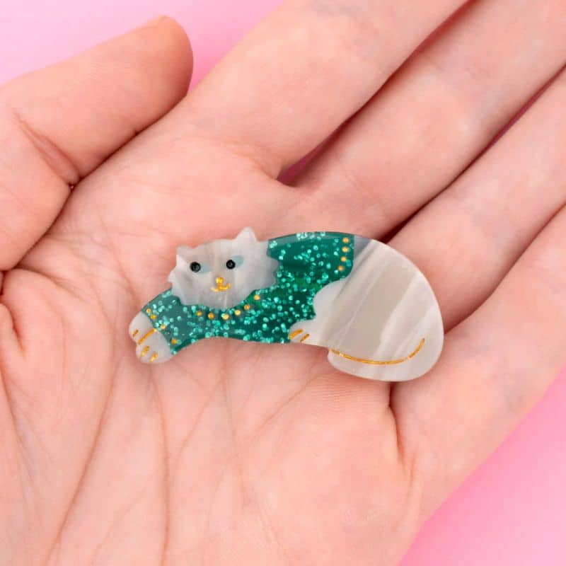 Barrette chat pull Coucou Suzette pour les
 cheveux idéal pour offrir 