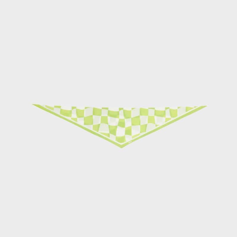 Bandana pour chien motif oakley damier vert citron