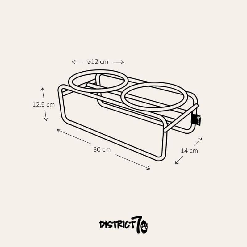support de gamelle en acier compatible avec les gamelles pour chat en bambou District 70. Le Butler bowl stand permet de manger surélevé ce qui aide à la digestion