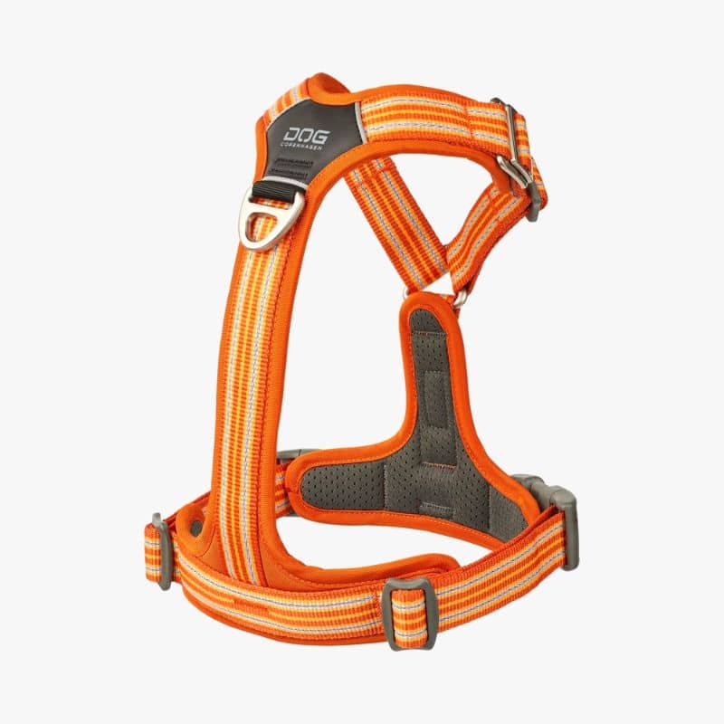 harnais orange pour chien comfort walk air avec double clip