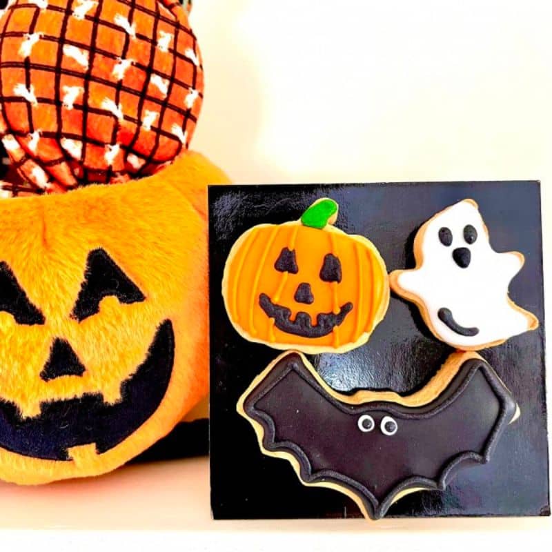 3 biscuits pour chien Hallowen en forme de citrouille, fantome et chauve-souris Dolci Impronte