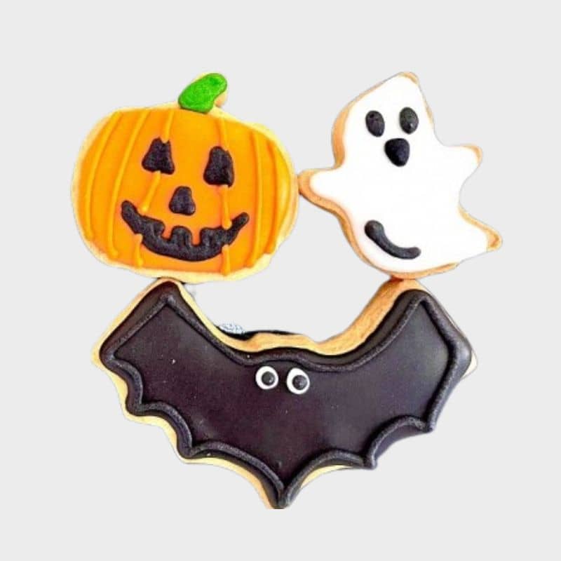 3 biscuits pour chien Hallowen en forme de citrouille, fantome et chauve-souris Dolci Impronte