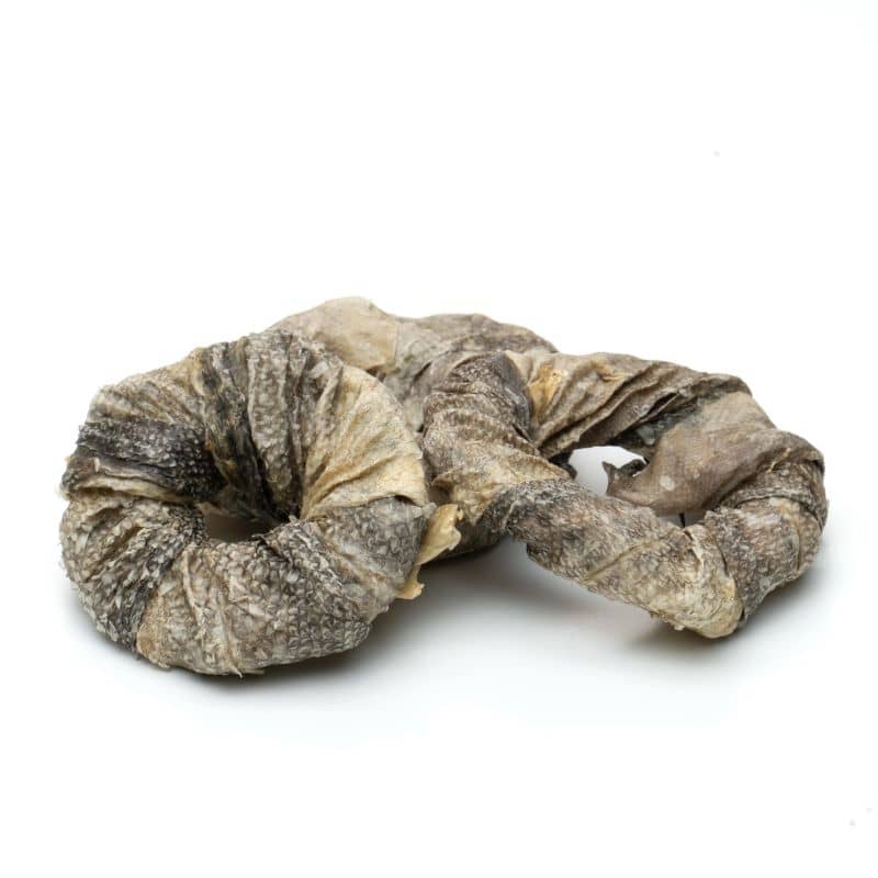 friandise naturelle pour chien en forme de beignet de morue à mastiquer Eli