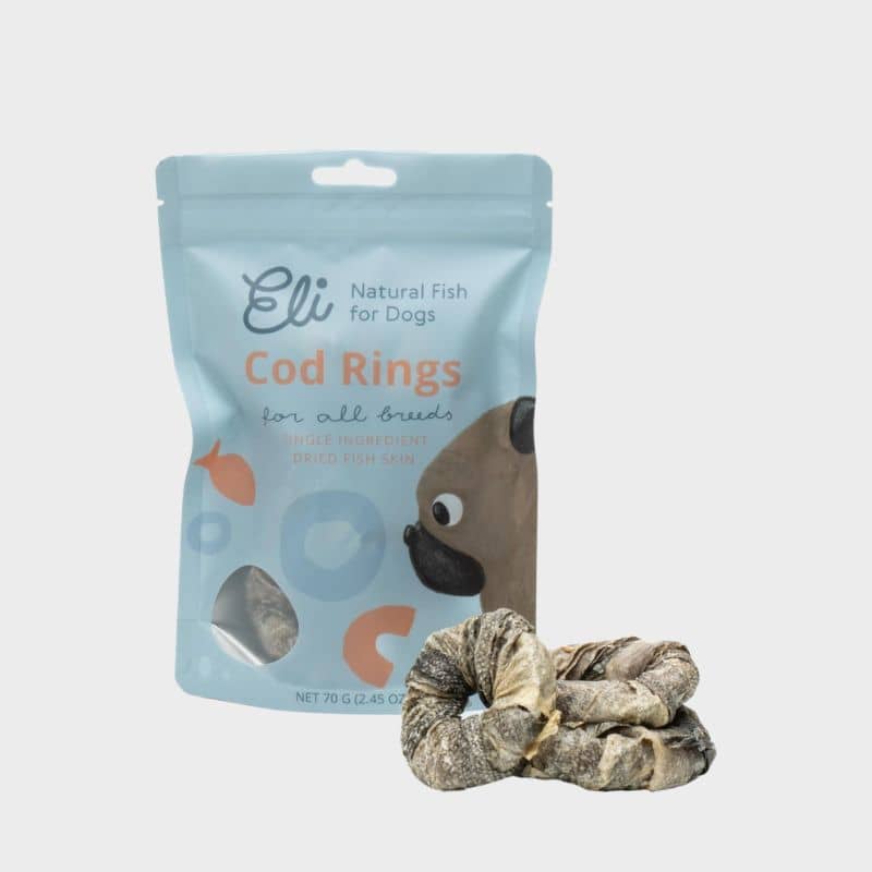 friandise naturelle pour chien en forme d'anneau de morue Eli