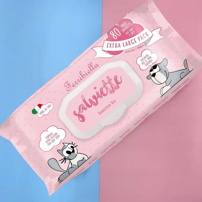Lingettes sensitive pour chien à peau sensible pour nettoyer epousseter en 80 pièces bio