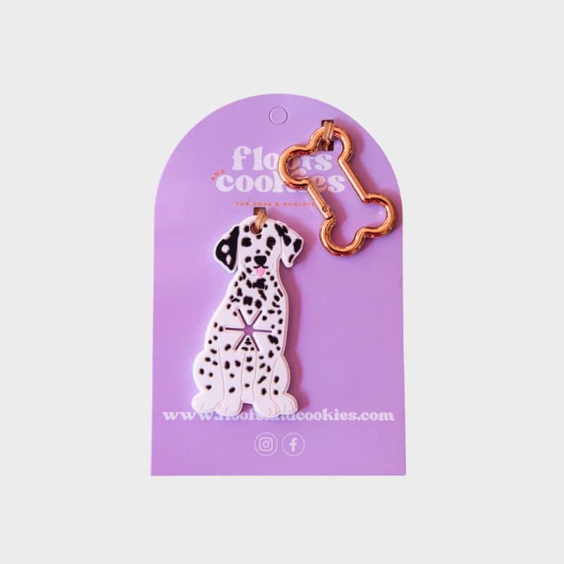 Accroche sac à déjection canine pour les sacs à crotte de chien en forme de dalmatien de Floofs & Cookies