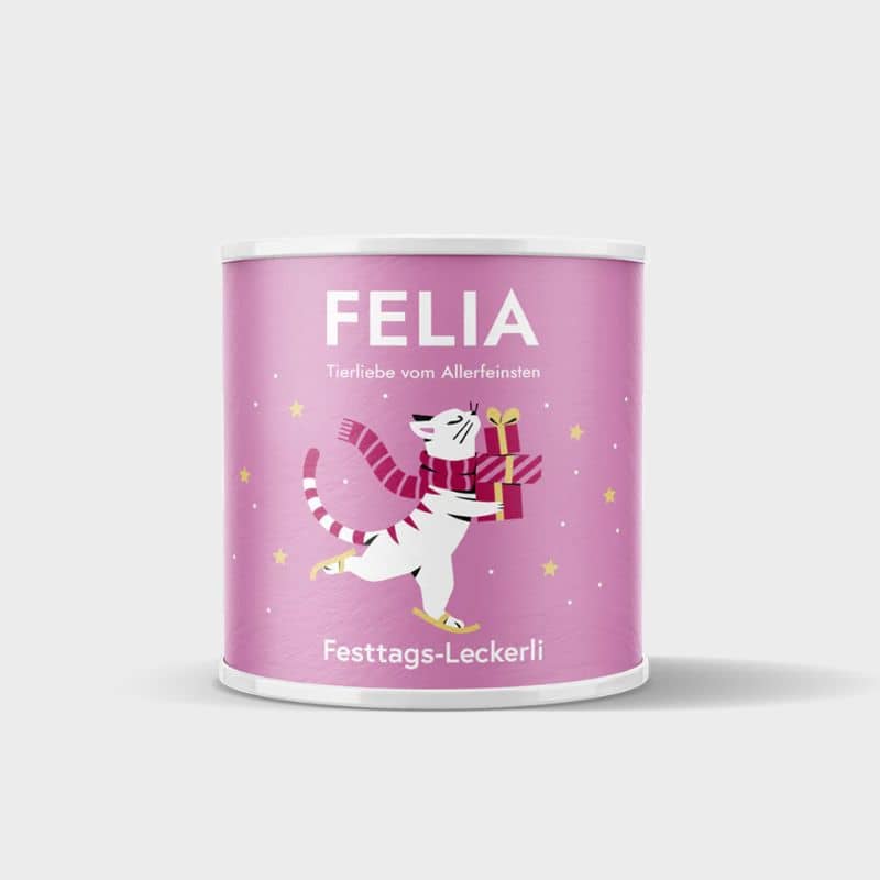 Friandise fred et felia pour chat gourmandises de noel festive en forme de praline sécable
