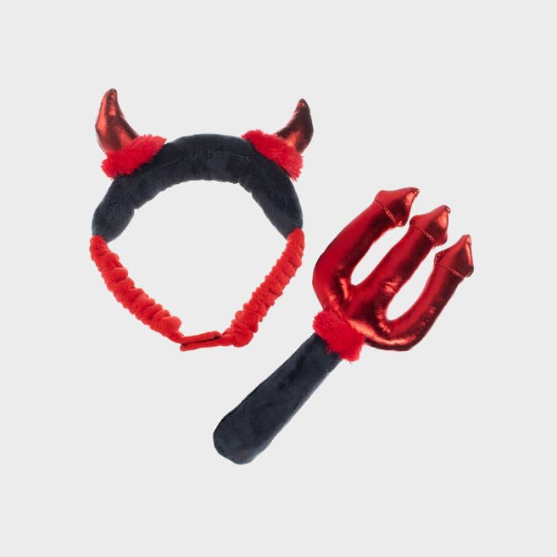 Déguisement Halloween pour chien Cute lil devil set par Fringe : costume de démon avec bandeau élastique pour chien et fourche