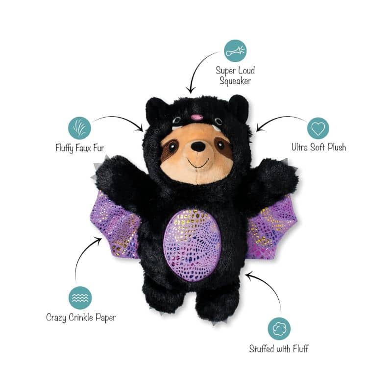 Peluche halloween pour chien en forme de paresseux chauve-souris Fringe I be like bat