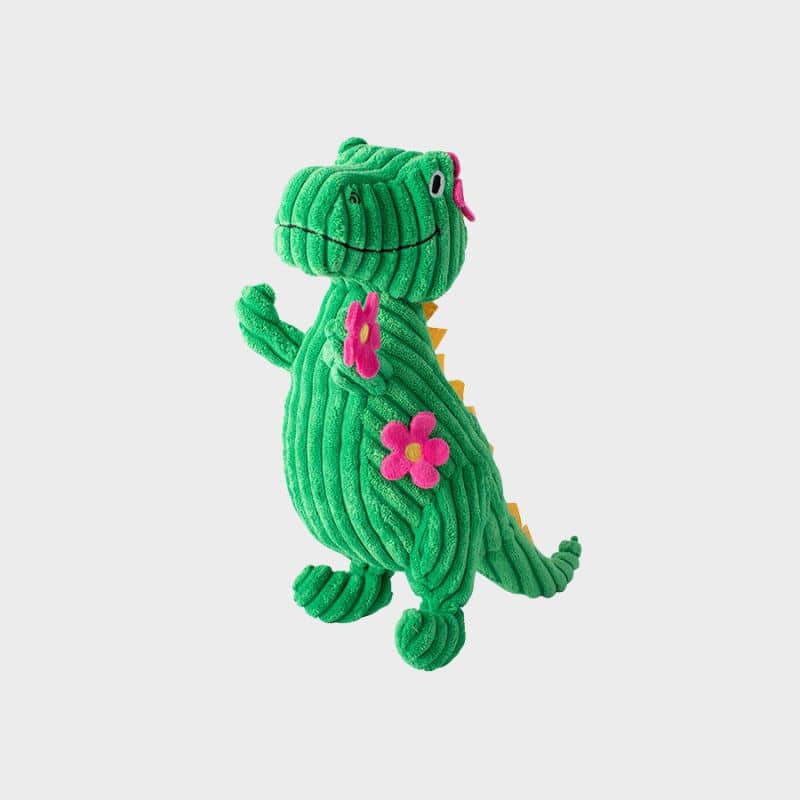 Peluche pour chien en forme de T-Rex cactus en fleur de la marque Fringe Studio Pet Shop 