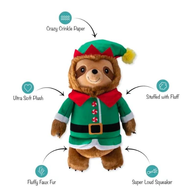 Caractéristique du jouet de fringe petshop trea yo elf en forme de paresseux lutin de noel