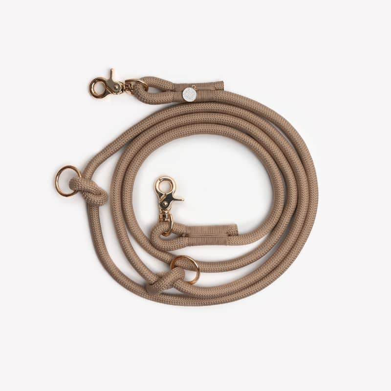 Mousqueton solide doré de la laisse multipositions pour chien de Furlou en beige sable sand