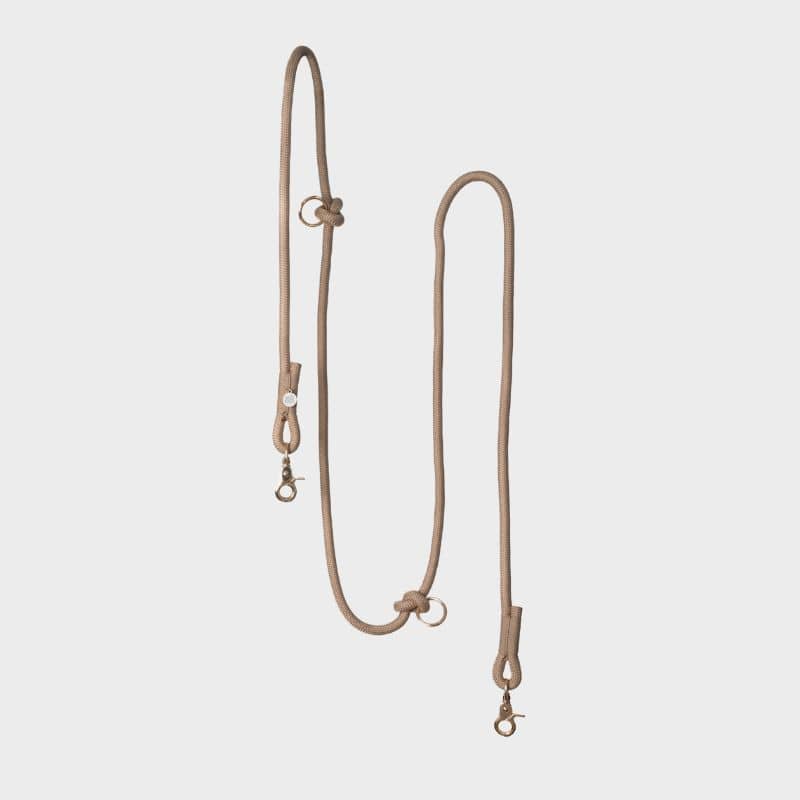 Laisse pour chien mains libres en corde de Furlou en beige sable sand