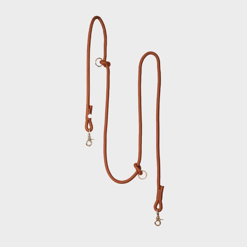 Laisse pour chien mains libres en corde de Furlou en orange clay