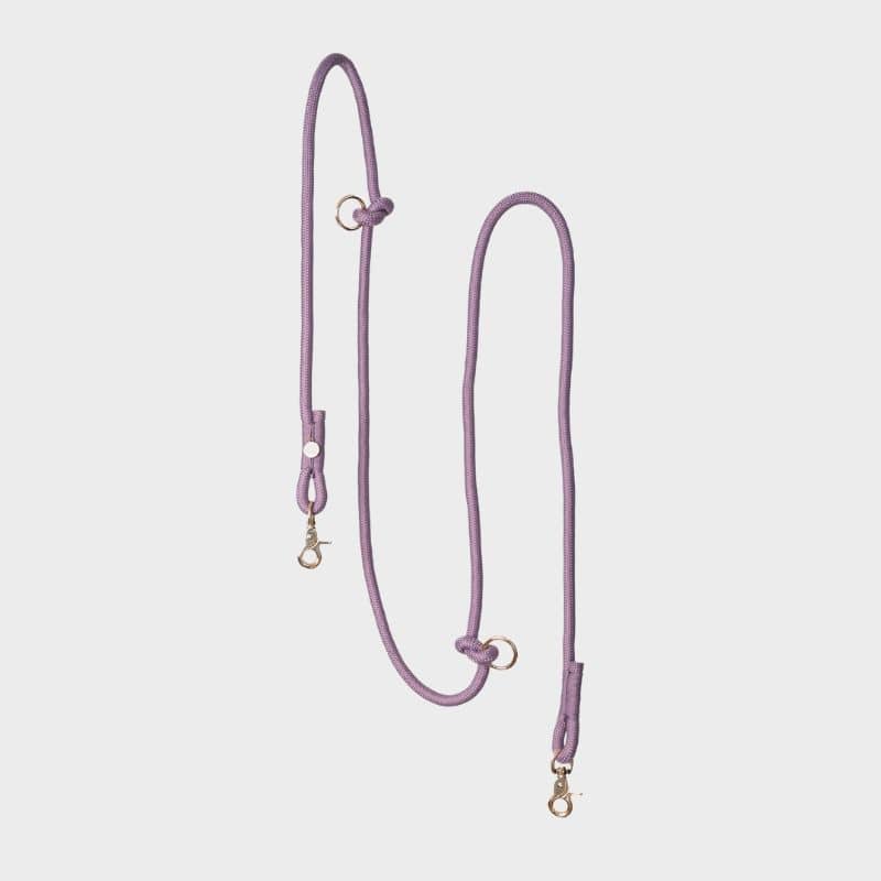 Laisse pour chien mains libres en corde de Furlou en mauve lilac