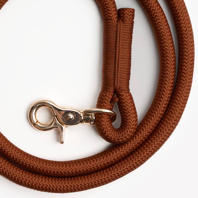 Laisse pour chien en orange clay de Furlou avec mousqueton doré