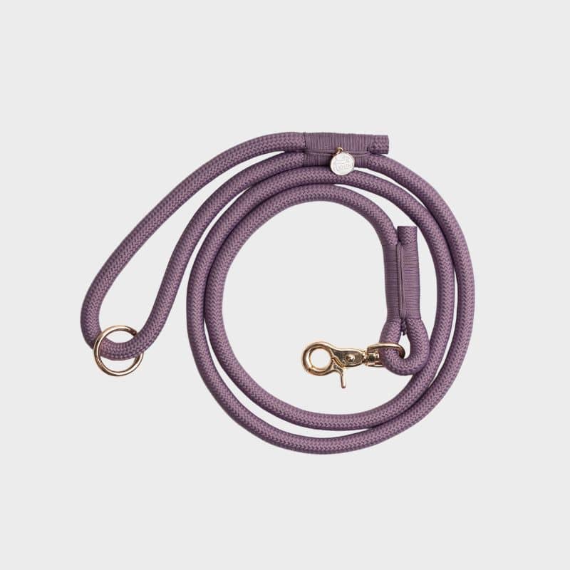 Laisse pour chien en corde de Furlou en mauve parme