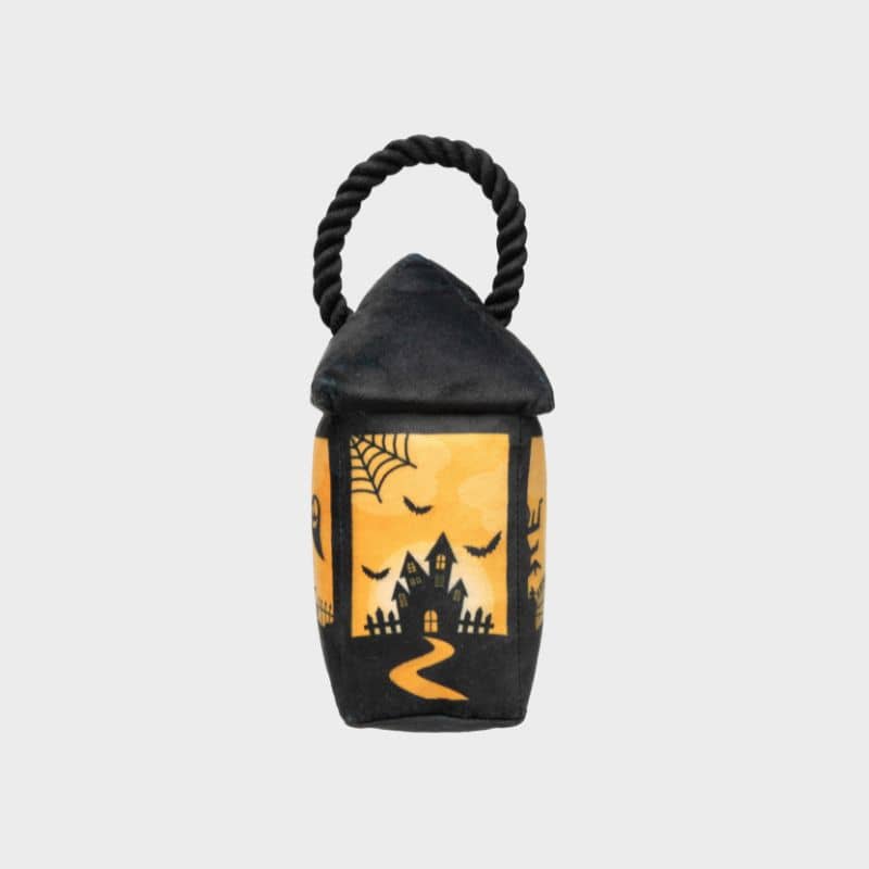 Jouet Halloween pour chien Fuzzyard en forme de peluche lanterne avec corde Eerie Light-up Lantern