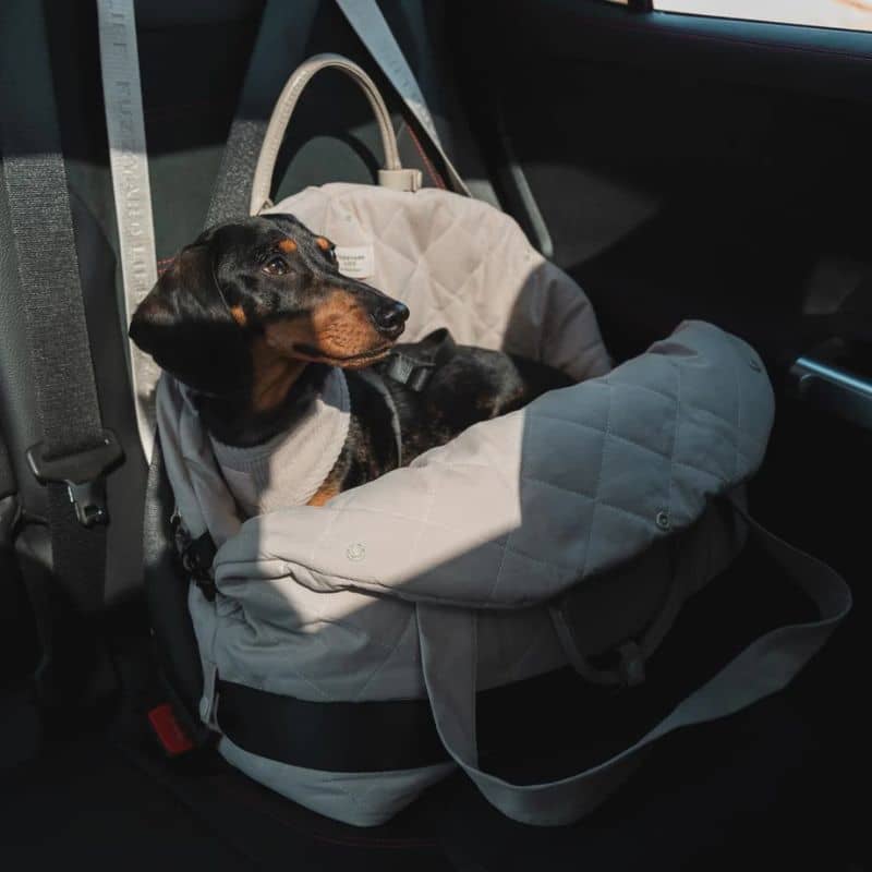 Sac de transport pour chien en gris de Fuzzyard convertible en siège auto pour la voiture