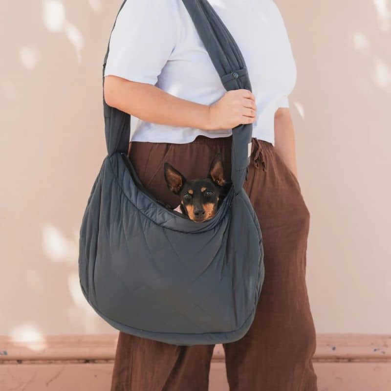 SAC DE TRANSPORT BANDOULIÈRE POUR CHIEN MATELASSÉ FUZZYARD GRIS