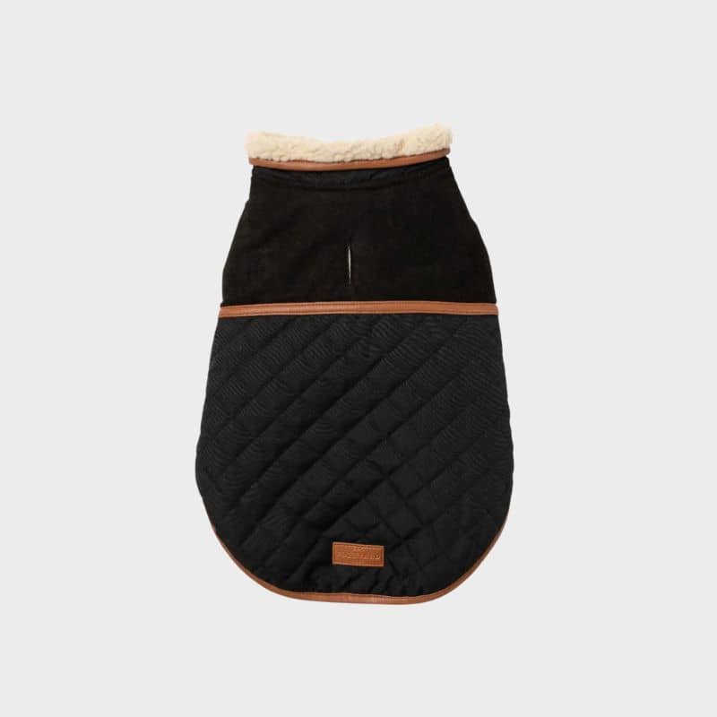 Manteau pour chien en noir matelassé de Fuzzyard