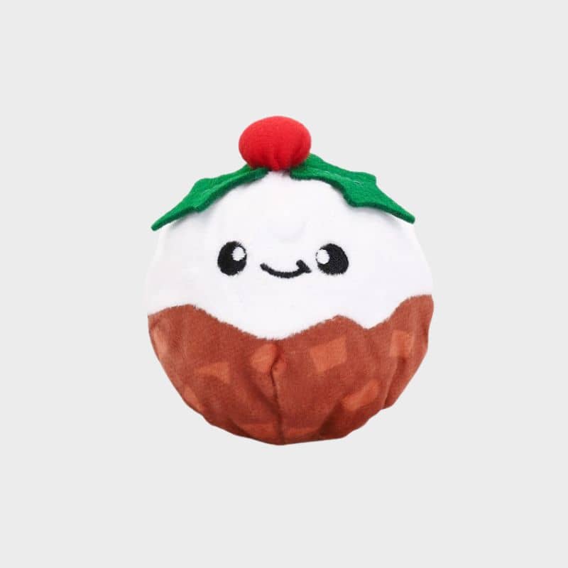 Jouet de Noel pour chien balle en peluche en forme de christmas pudding Hugsmart