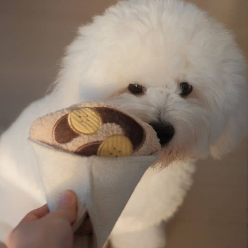 Jouet Lambwolf pour chien en forme de crêpe pour cacher des friandises convient aux petits chiens