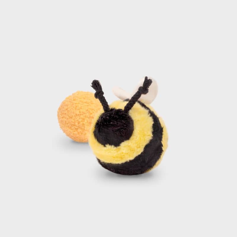 jeu d'occupation et de fouille pour chien en forme d'abeille  avec cachette à friandises et balle rebondissante qui couine Bee pop Lambwolf Collective