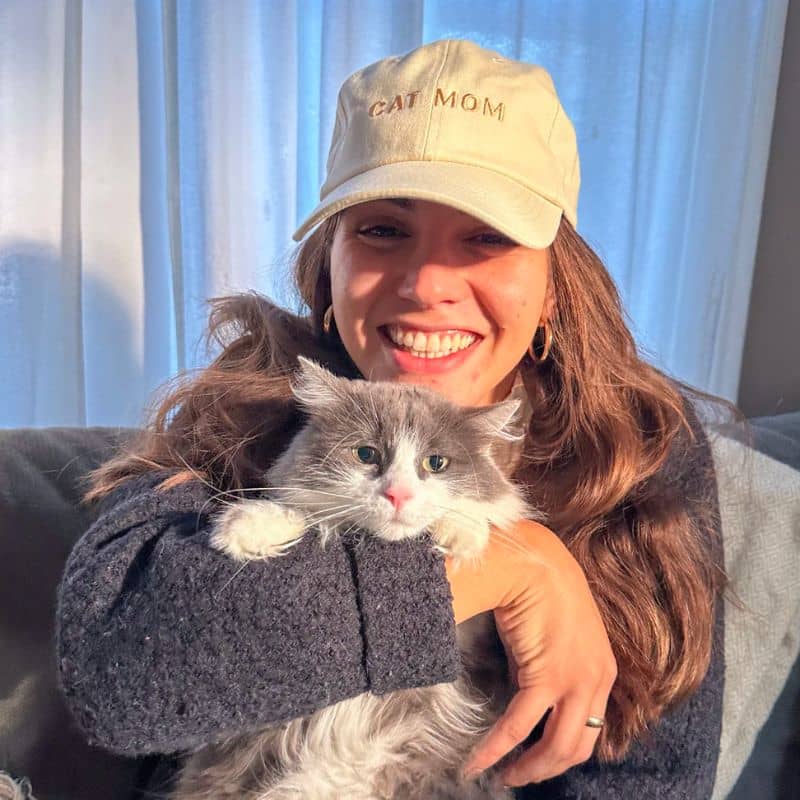 Casquette cat mom en beige avec chat