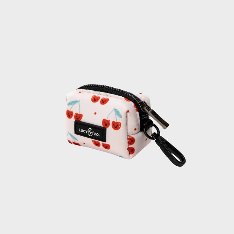 Distributeur de sacs à déjection de Lucy and Co pour les sacs à crotte de chien motif the cheery cherries