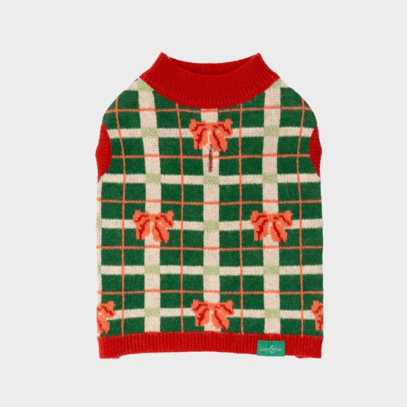 Pull de Noël pour chien de Lucy and co : motif Happy Howlidays