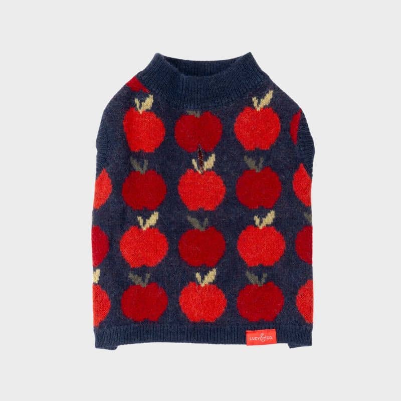 Pull pour chien confortable avec pommes rouges Lucy and Co