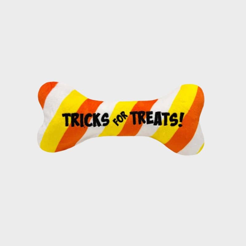 jouet résistant pour chien avec doubles coutures en forme d'os Tricks for Treats Halloween Lulubelles