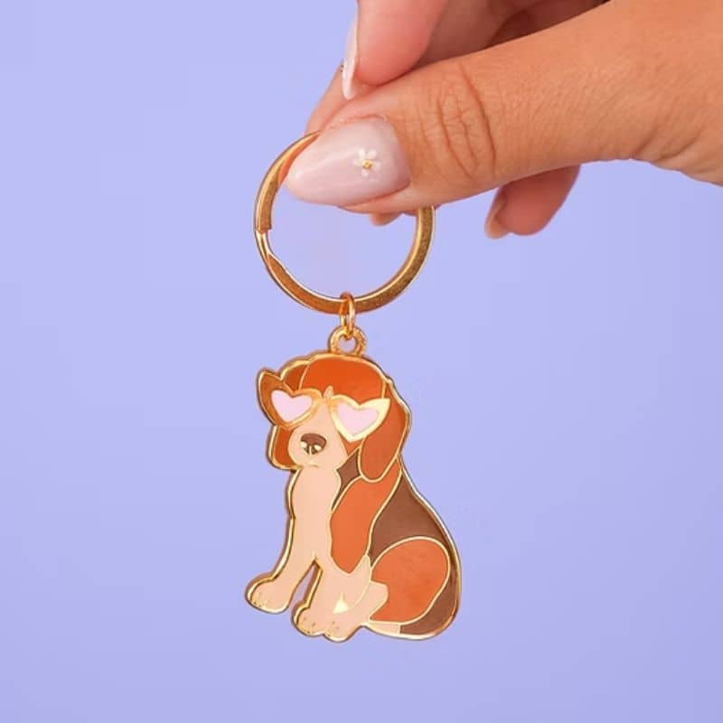 Porte-clé en forme de chien Beagle de Malicieuse